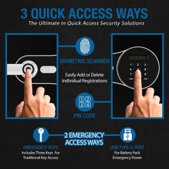 Barska FV PRO 600 Biometric Keypad Fire Resistant Safe