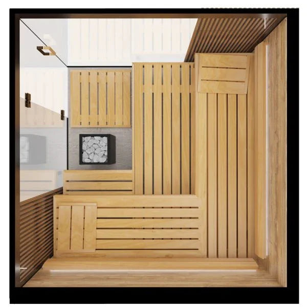 Thermasol Aalto - Glass and Wood Panels, 3-4 Person, Indoor Sauna - Green Vista Living