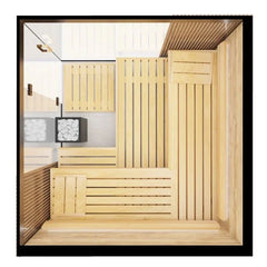 Thermasol Aalto - Glass and Wood Panels, 3-4 Person, Indoor Sauna - Green Vista Living