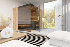 Thermasol Aalto - Glass and Wood Panels, 3-4 Person, Indoor Sauna - Green Vista Living