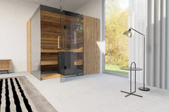 Thermasol Aalto - Glass and Wood Panels, 3-4 Person, Indoor Sauna - Green Vista Living