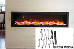Amantii Symmetry Bespoke 34'' Wall Mount / Recessed Linear Indoor/Outdoor Electric Fireplace - Green Vista Living