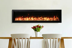 Amantii Symmetry Bespoke 34'' Wall Mount / Recessed Linear Indoor/Outdoor Electric Fireplace - Green Vista Living
