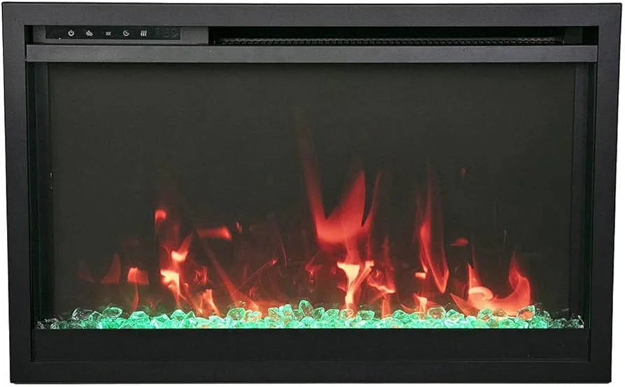 Amantii Traditional Extra slim 33 Inch Modern Smart Electric Fireplace - Green Vista Living