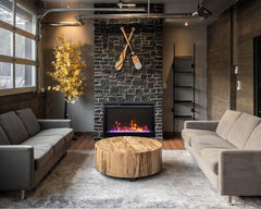 Amantii Traditional Extra slim 33 Inch Modern Smart Electric Fireplace - Green Vista Living