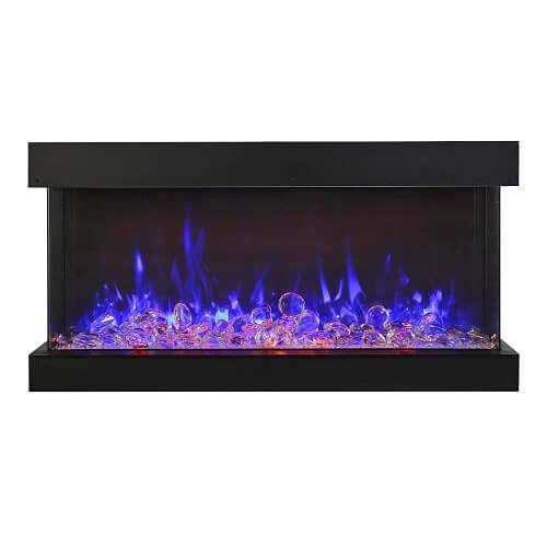 Amantii Tru View Extra Tall Lumina 88″ Indoor / Outdoor 3 Sided Smart Electric Fireplace (88-TRV-XT-XL-LUMINA) - Green Vista Living