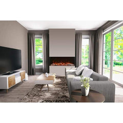Amantii Tru-View XL XT 40" Three-Sided Indoor/Outdoor Electric Fireplace with Multi-Color Flames