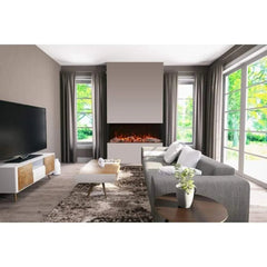 Amantii Tru-View XL XT 40" Three-Sided Indoor/Outdoor Electric Fireplace with Multi-Color Flames - Green Vista Living