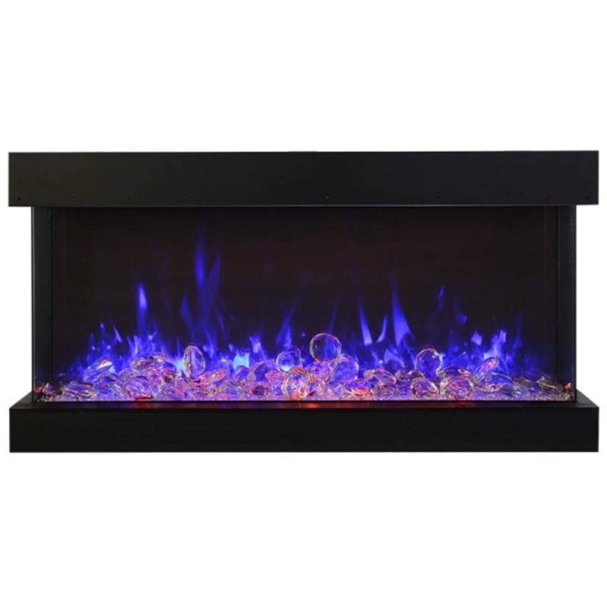 Amantii Tru-View XL XT 40" Three-Sided Indoor/Outdoor Electric Fireplace with Multi-Color Flames - Green Vista Living