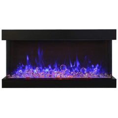 Amantii Tru-View XL XT 40" Three-Sided Indoor/Outdoor Electric Fireplace with Multi-Color Flames