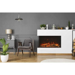 Amantii Tru-View XL XT 50" Three-Sided Electric Fireplace with Designer Media Kit