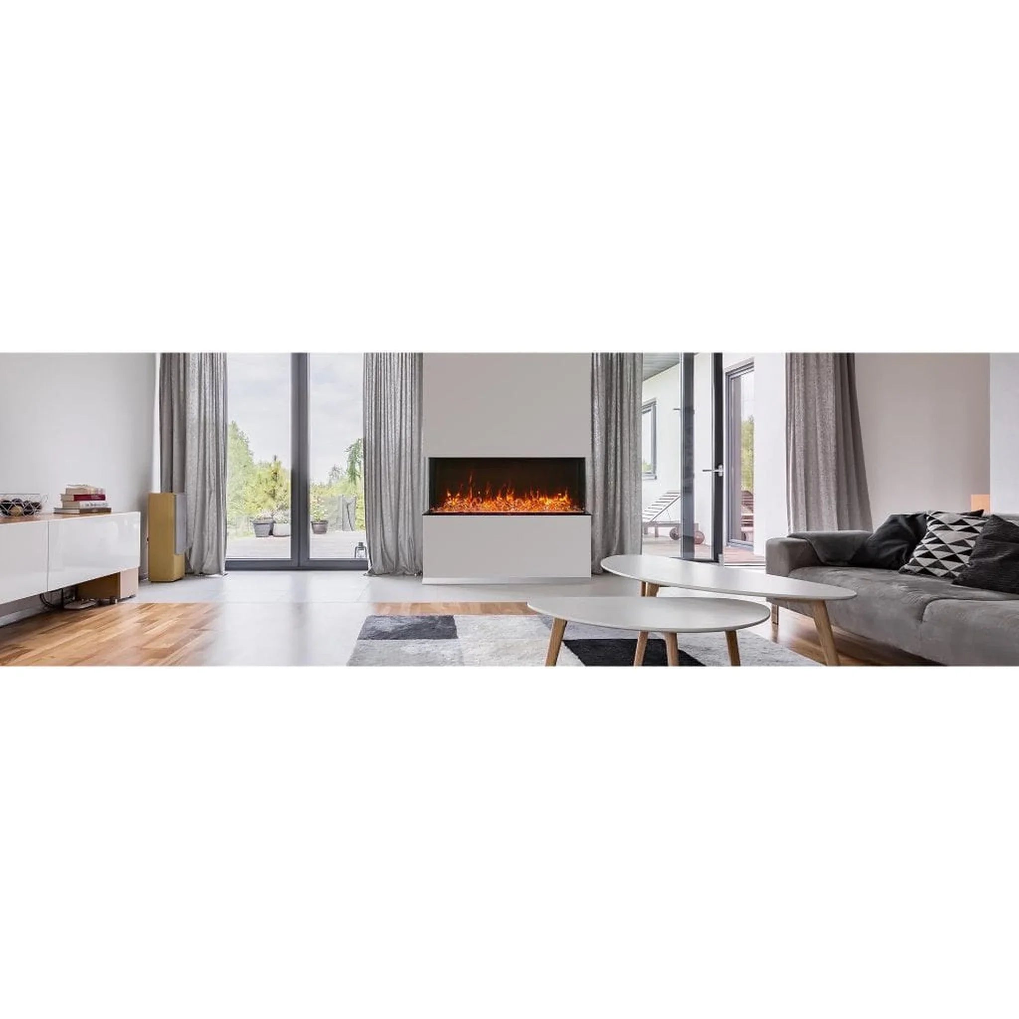 Amantii Tru-View XL XT 60" Three-Sided Electric Fireplace for Indoor or Outdoor Use - Green Vista Living