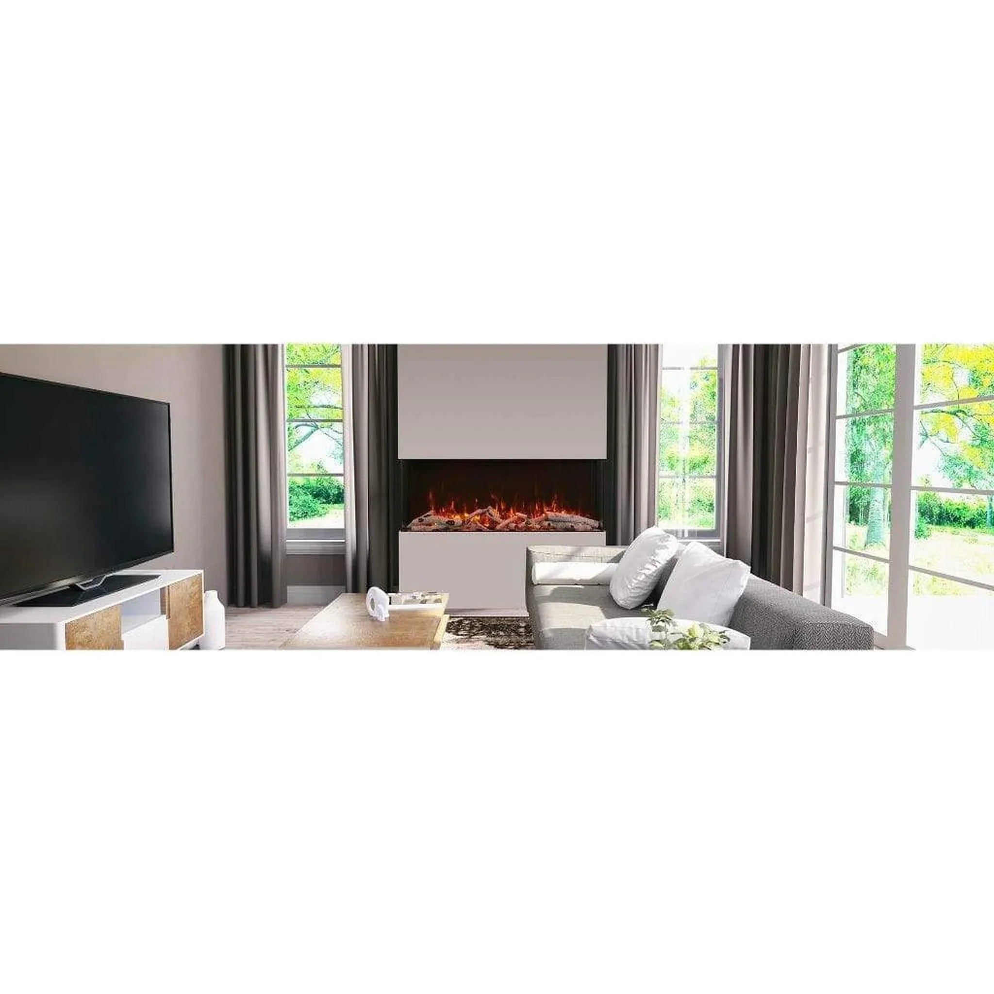 Amantii Tru-View XL XT 60" Three-Sided Electric Fireplace for Indoor or Outdoor Use - Green Vista Living
