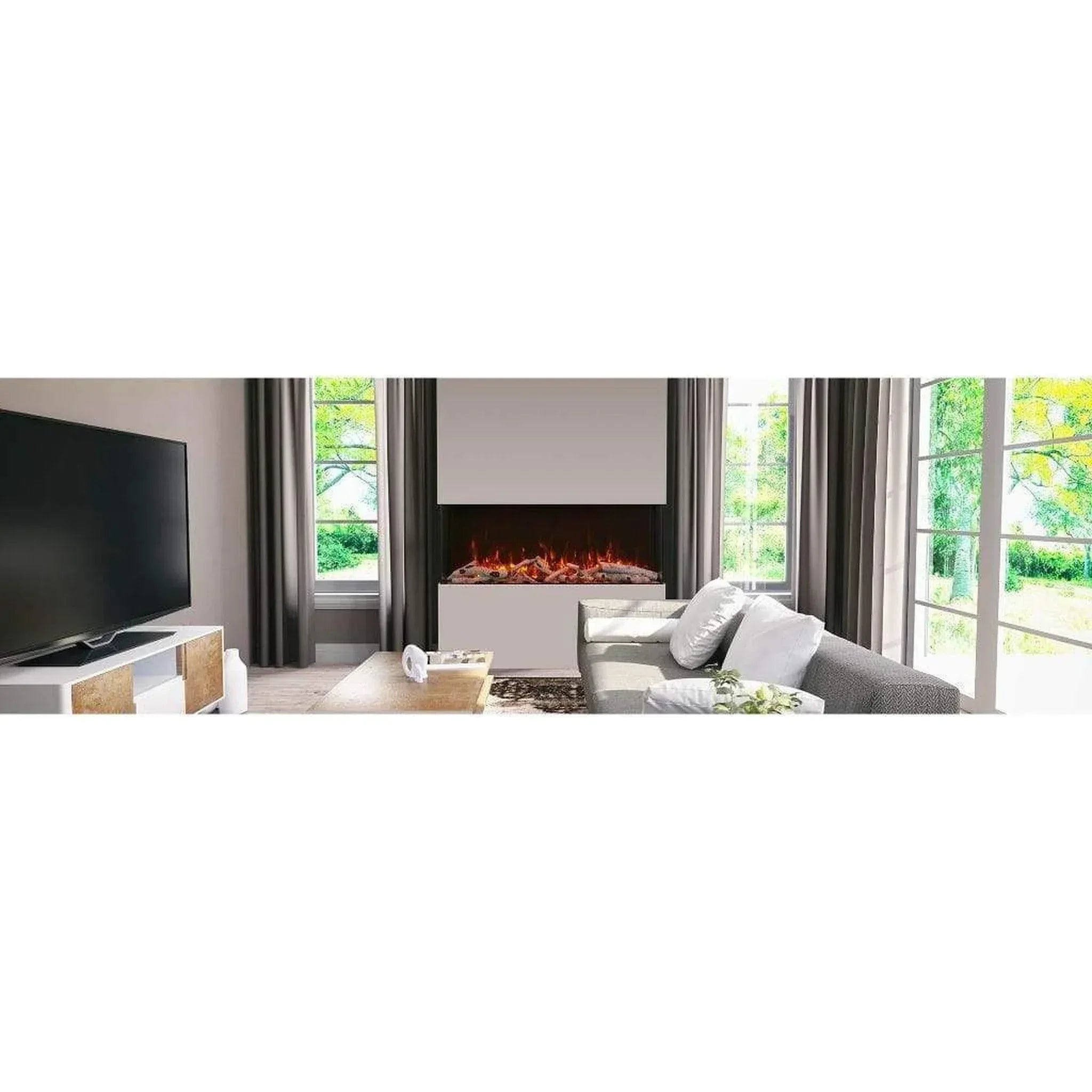 Amantii Tru-View XL XT 60" Three-Sided Electric Fireplace for Indoor or Outdoor Use - Green Vista Living