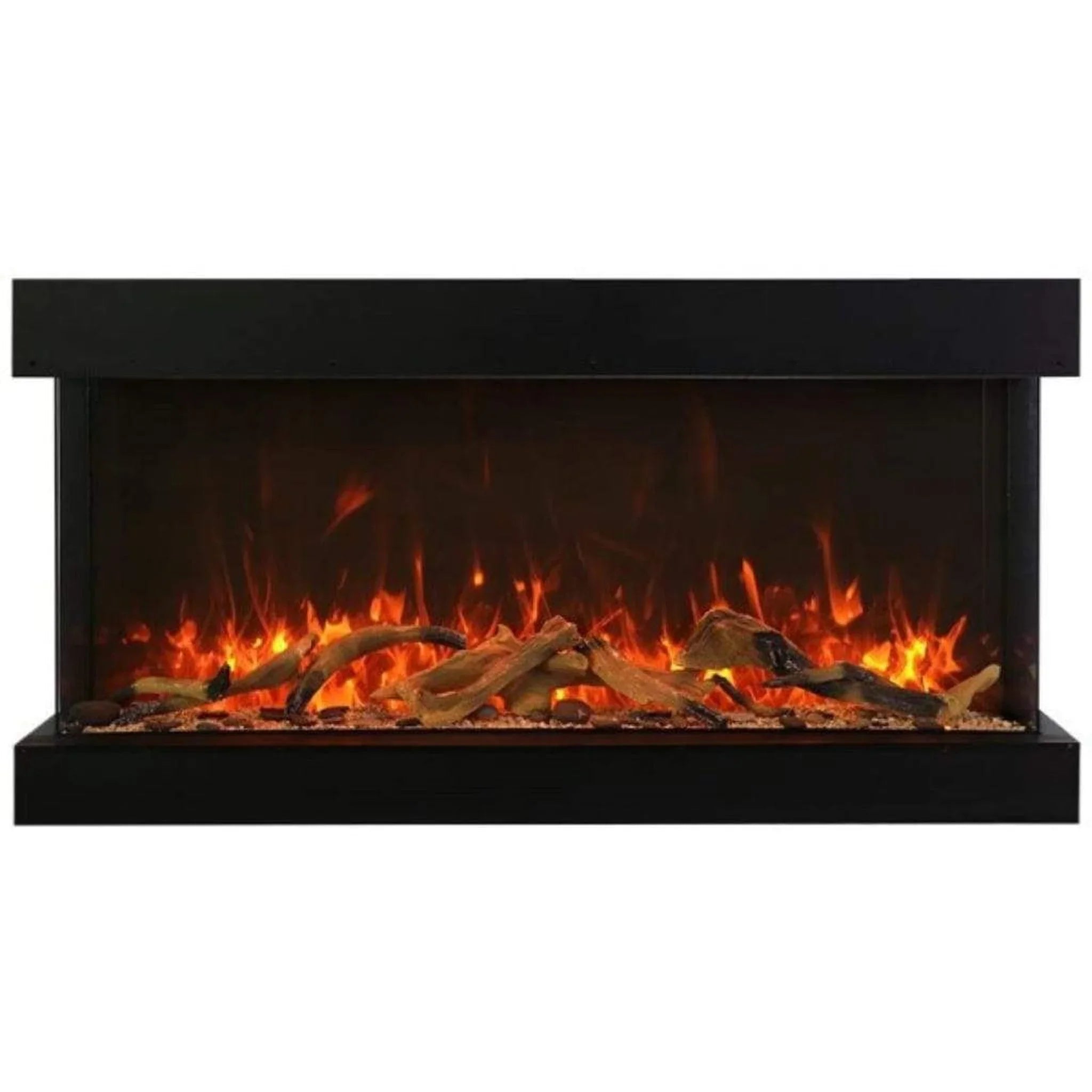 Amantii Tru-View XL XT 72" Three-Sided Indoor Outdoor Electric Fireplace with 22" Tall Viewing Area - Green Vista Living