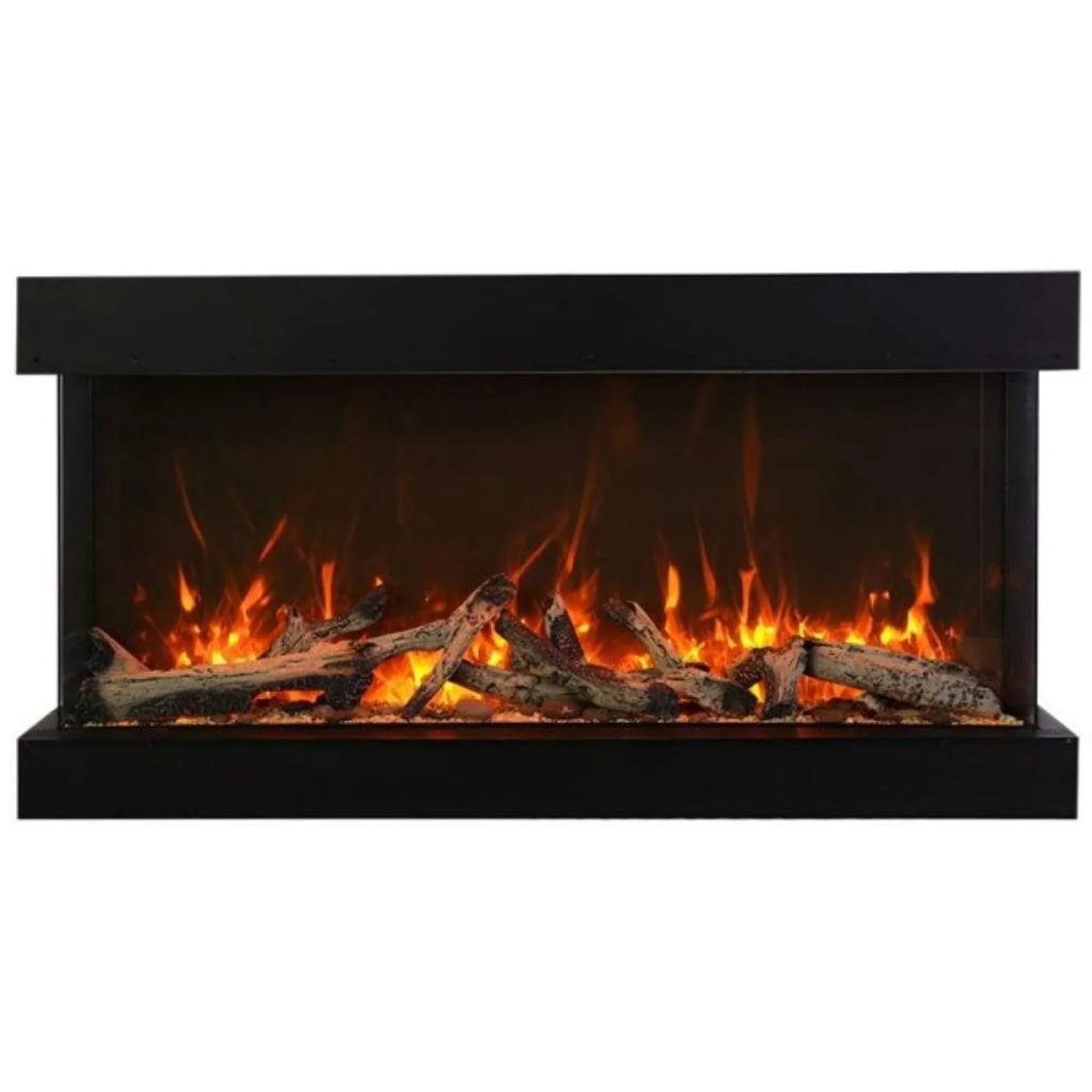 Amantii Tru-View XL XT 72" Three-Sided Indoor Outdoor Electric Fireplace with 22" Tall Viewing Area - Green Vista Living