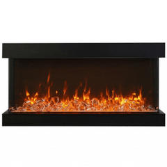 Amantii Tru-View XL XT 72" Three-Sided Indoor Outdoor Electric Fireplace with 22" Tall Viewing Area