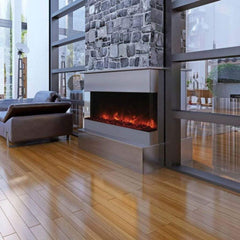 Amantii Tru-View XL XT 72" Three-Sided Indoor Outdoor Electric Fireplace with 22" Tall Viewing Area