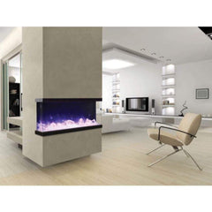 Amantii Tru-View XL XT 72" Three-Sided Indoor Outdoor Electric Fireplace with 22" Tall Viewing Area