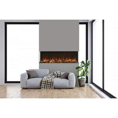 Amantii Tru-View XL XT 72" Three-Sided Indoor Outdoor Electric Fireplace with 22" Tall Viewing Area