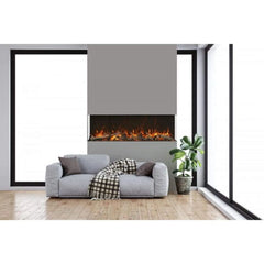 Amantii Tru-View XL XT 72" Three-Sided Indoor Outdoor Electric Fireplace with 22" Tall Viewing Area - Green Vista Living