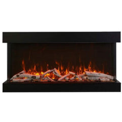 Amantii Tru-View XL XT 88" Three-Sided Electric Fireplace with 22" Glass Viewing Area