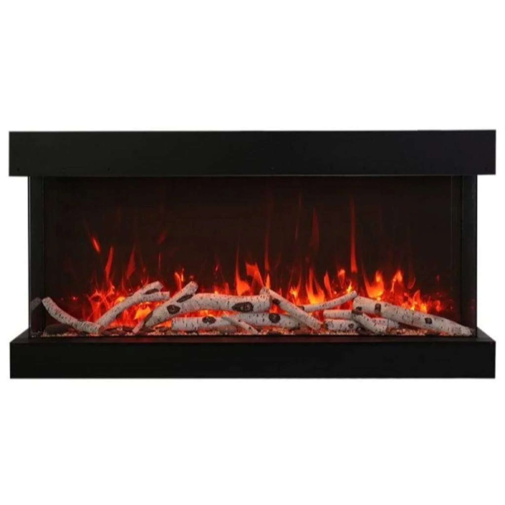 Amantii Tru-View XL XT 88" Three-Sided Electric Fireplace with 22" Glass Viewing Area - Green Vista Living