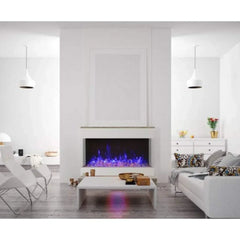 Amantii Tru-View XL XT 88" Three-Sided Electric Fireplace with 22" Glass Viewing Area - Green Vista Living