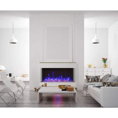 Amantii Tru-View XL XT 88" Three-Sided Electric Fireplace with 22" Glass Viewing Area