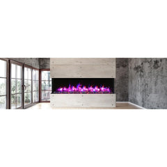 Amantii Tru-View XL XT 88" Three-Sided Electric Fireplace with 22" Glass Viewing Area