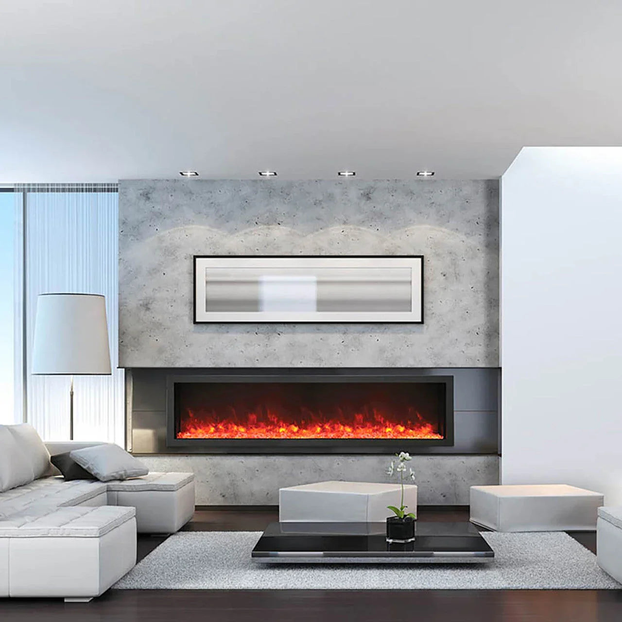 Amantii Panorama Deep Extra Tall 72 Inch Indoor Outdoor Electric Fireplace - Green Vista Living