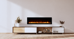 Amantii Fire & Ice Evolution 42" Linear Electric Fireplace with WiFi, Frameless Design & Multi-Color LED Flames