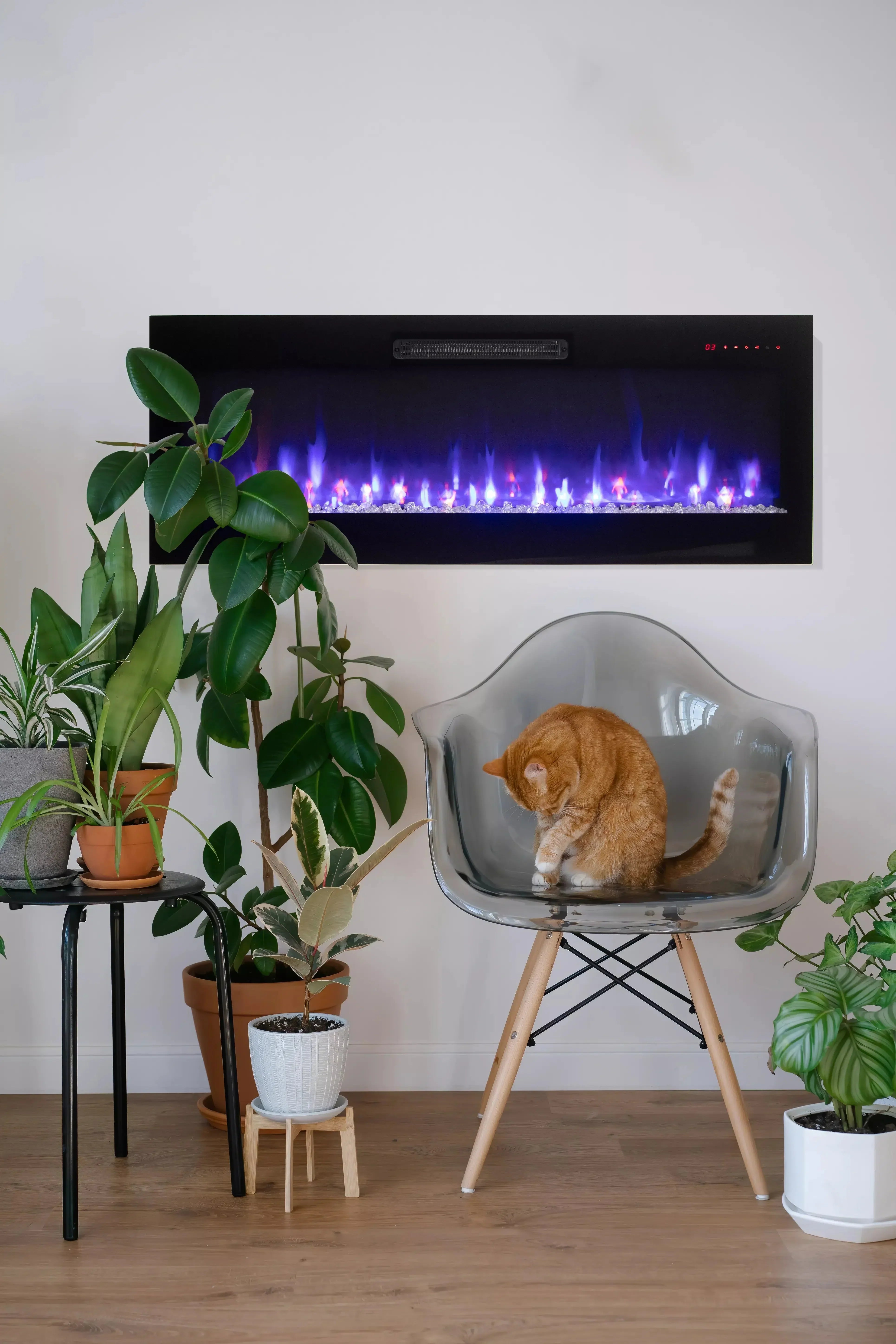 Amantii Fire & Ice Evolution 50" Linear Electric Fireplace with Multi-Color Flame Effects - Green Vista Living