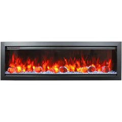 Amantii Symmetry Bespoke 100" Smart Electric Fireplace – Indoor/Outdoor Built-In with Bluetooth & Crackling Sound - Green Vista Living