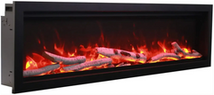 Amantii Symmetry Bespoke 100" Smart Electric Fireplace – Indoor/Outdoor Built-In with Bluetooth & Crackling Sound - Green Vista Living
