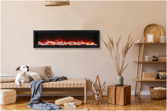 Amantii Symmetry Bespoke 34" Smart Built-In Electric Fireplace – Indoor/Outdoor with Audio, WiFi & LED Flame Display