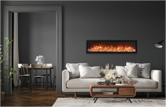Amantii Symmetry Bespoke 88" Built-In Smart Electric Fireplace – Indoor/Outdoor with Bluetooth and Crackling Sound - Green Vista Living