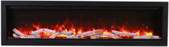 Amantii Symmetry Bespoke 88" Built-In Smart Electric Fireplace – Indoor/Outdoor with Bluetooth and Crackling Sound