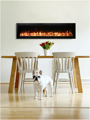 Amantii Symmetry Bespoke 88" Built-In Smart Electric Fireplace – Indoor/Outdoor with Bluetooth and Crackling Sound