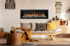 Amantii Symmetry Bespoke 88" Built-In Smart Electric Fireplace – Indoor/Outdoor with Bluetooth and Crackling Sound