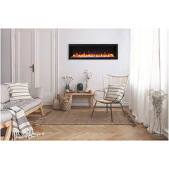 Amantii Symmetry Lumina 100" Smart Built-In Electric Fireplace – Indoor/Outdoor with LED Logset & Front Heat Vent - Green Vista Living