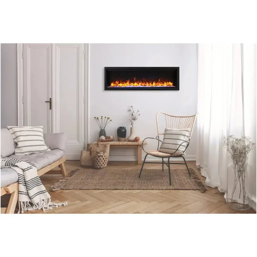 Amantii Symmetry Lumina 34" Indoor/Outdoor Smart Built-in Electric Fireplace with LED Logset - Green Vista Living