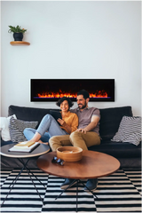 Amantii Symmetry Lumina 42" Smart Built-in Electric Fireplace for Indoor/Outdoor Use with Logset & Front Vent Heat