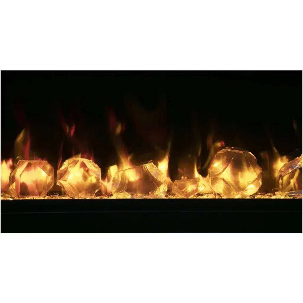 Amantii Symmetry Lumina 42" Smart Built-in Electric Fireplace for Indoor/Outdoor Use with Logset & Front Vent Heat - Green Vista Living