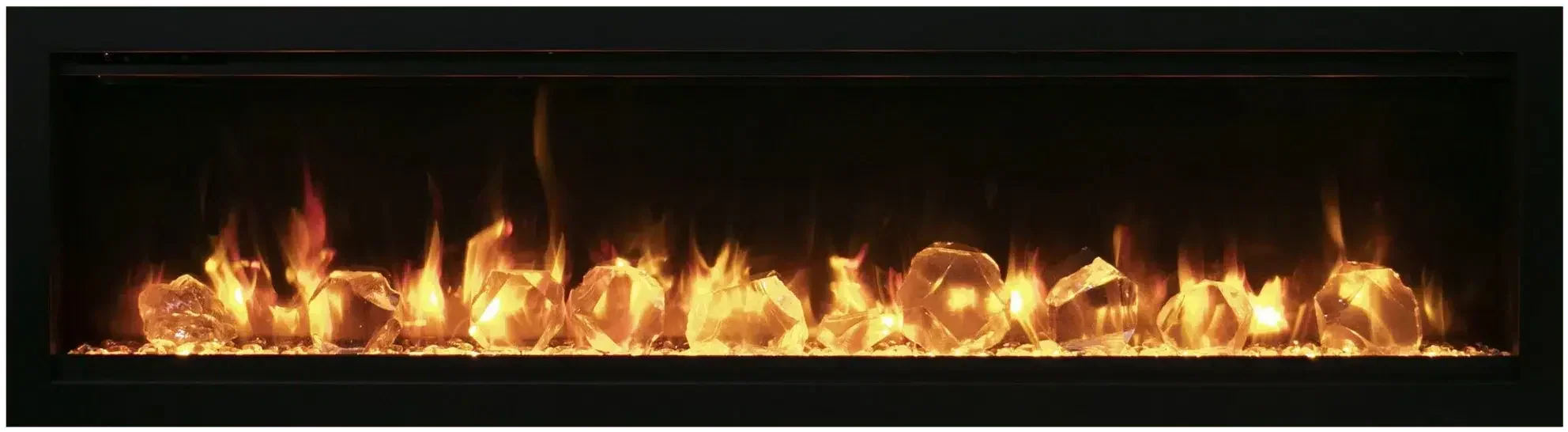 Amantii Symmetry Lumina 42" Smart Built-in Electric Fireplace for Indoor/Outdoor Use with Logset & Front Vent Heat - Green Vista Living
