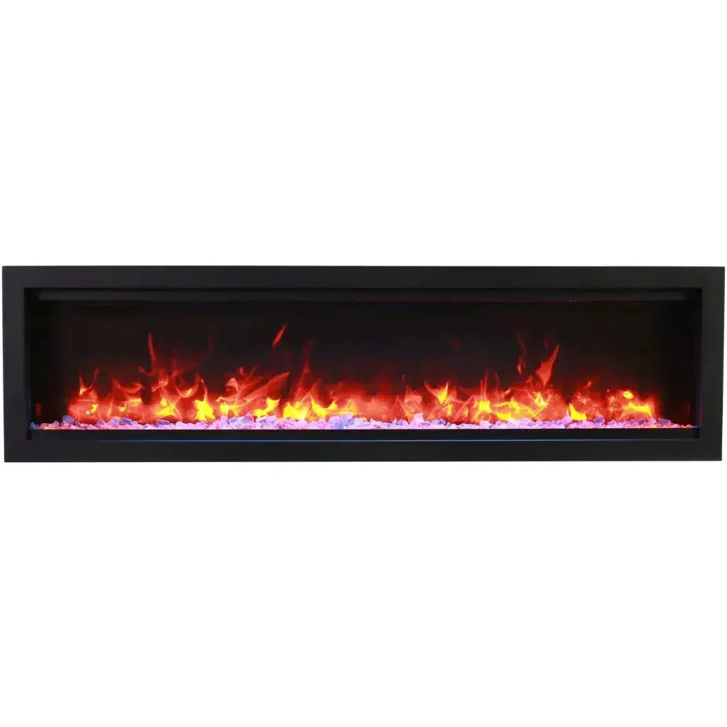 Amantii Symmetry Lumina 50" Smart Electric Fireplace with Front Vent Heat for Indoor/Outdoor Built-in Installation - Green Vista Living