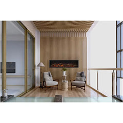 Amantii Symmetry Lumina 74" Built-in Smart Electric Fireplace with Silent Heater for Indoor/Outdoor Use - Green Vista Living