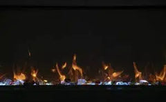 Amantii Symmetry Lumina 88" Smart Electric Fireplace – Indoor/Outdoor Built-in with LED Logset & Front Heat Vent