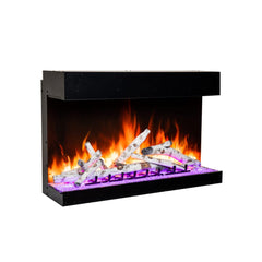 Amantii Tru View Bespoke 45" Three-Sided Indoor/Outdoor Electric Fireplace with Smart Controls