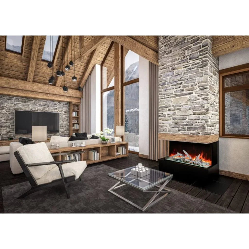 Amantii Tru View Bespoke 45" Three-Sided Indoor/Outdoor Electric Fireplace with Smart Controls - Green Vista Living